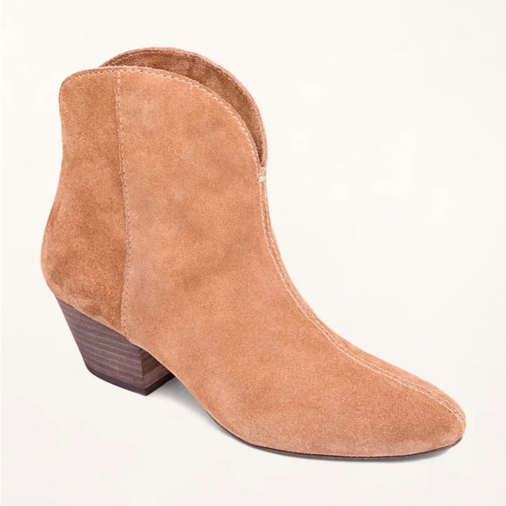 $158 Splendid Paige Western Boot ANKLE BOOTIE SUEDE light camel brown